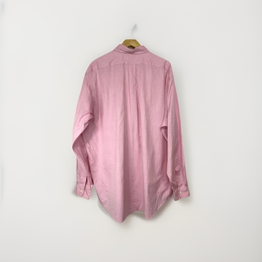 Ralph‎ Lauren Men Dress Shirt 17.5 Pink Classic Fit Button Down Long Sleeve - Picture 3 of 11